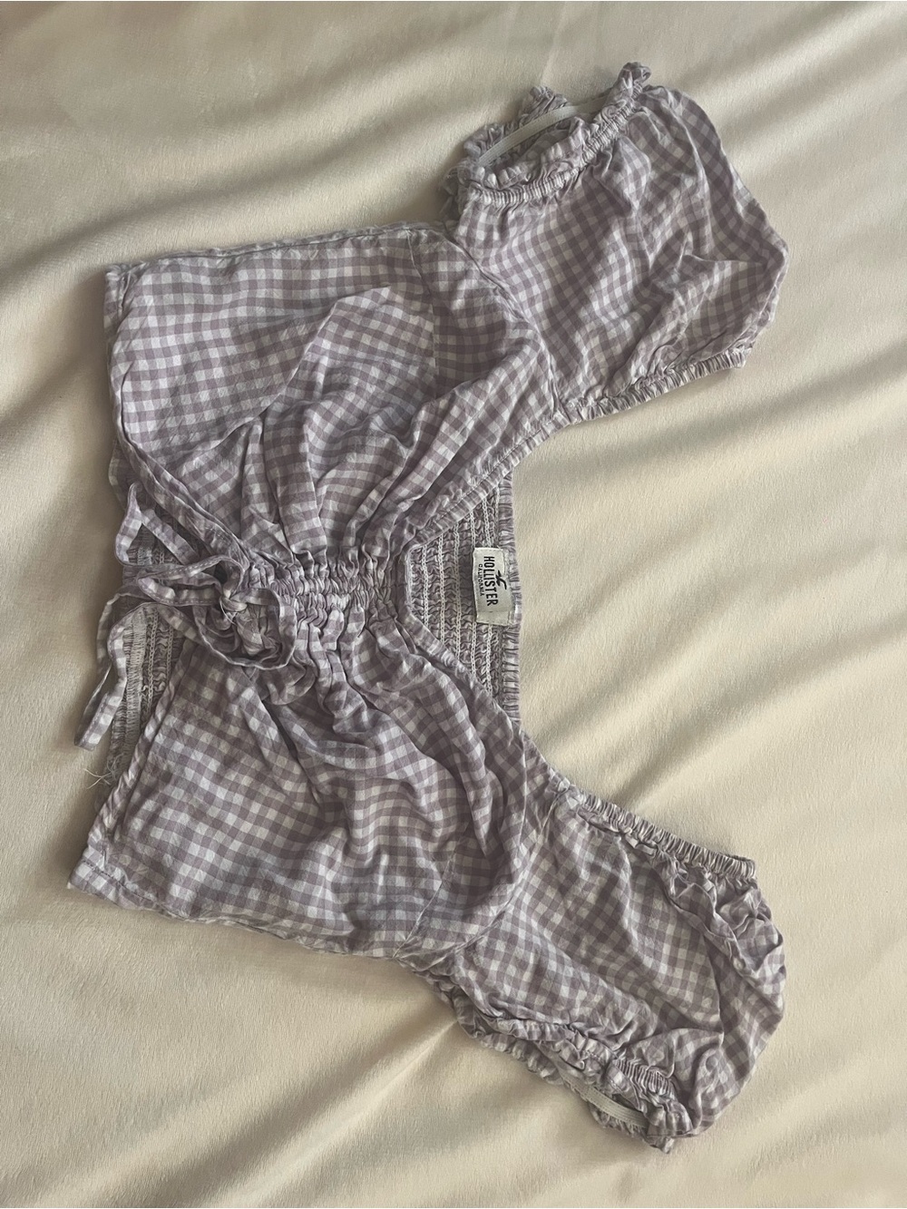 Hollister Lavender Gingham top